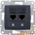 Розетка компьютерная 2-м СП Sedna RJ45 CAT.5E графит SchE SDN4400170