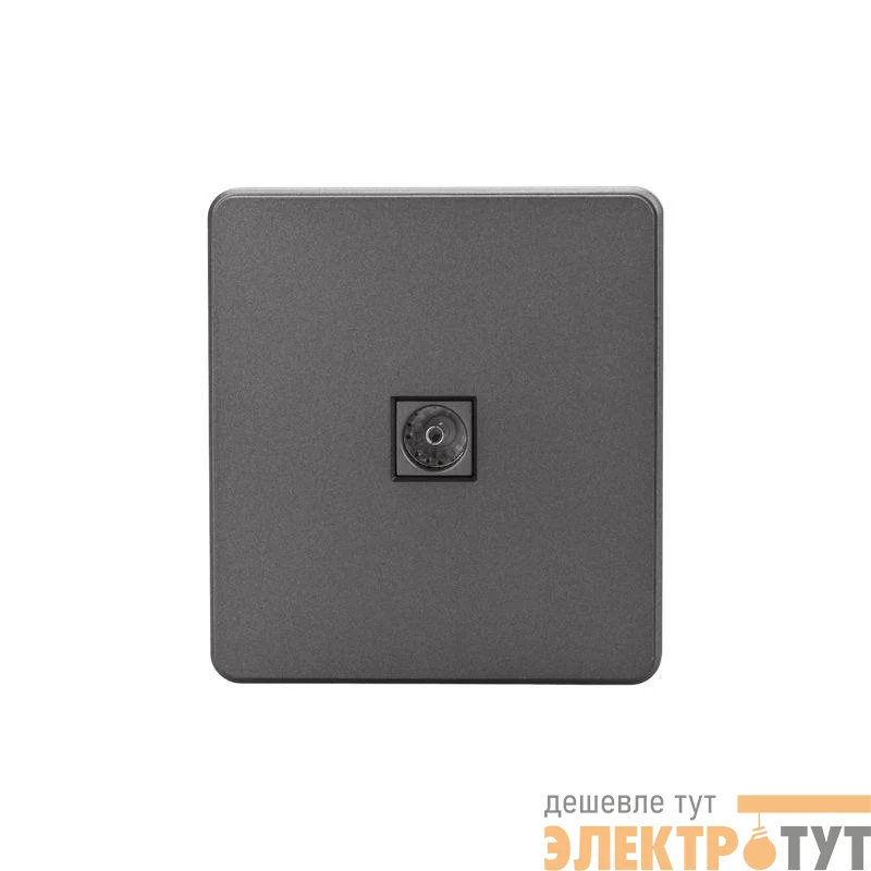 Розетка телевизионная TV СП ROUND MIELE титан Kranz KR-78-0723-2