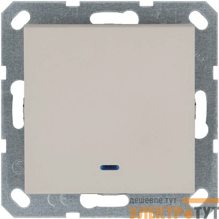 Переключатель проходной 1-кл. 10А IP20 с подсветкой механизм тауп Jasmart G3012NT