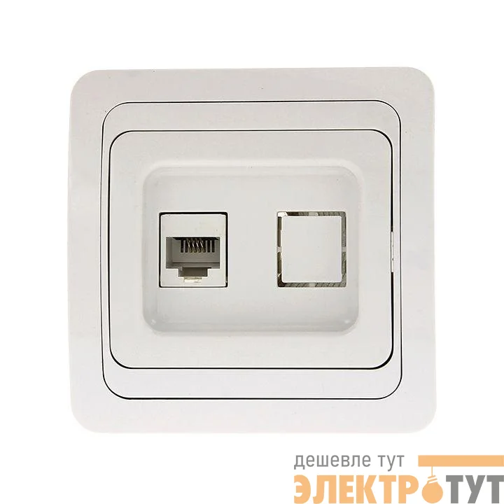 Розетка телефонная 1-м СП Лондон бел. EKF EET01-034-10