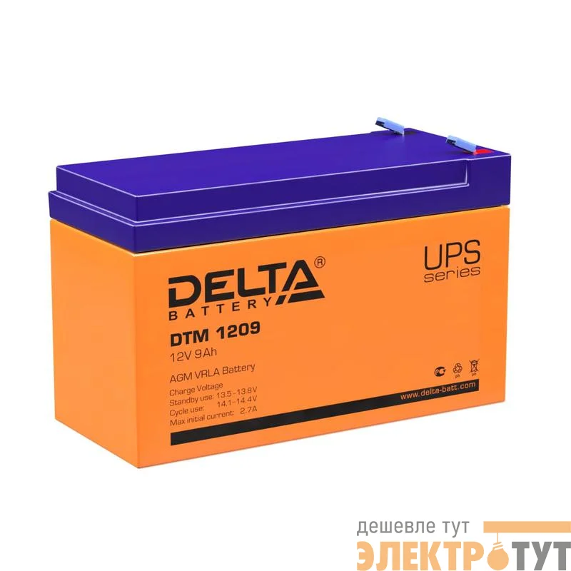 Аккумулятор UPS 12В 9А.ч DTM 1209 Delta 4614010050010