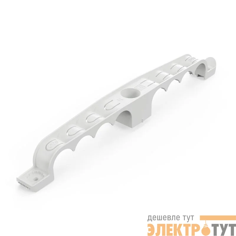 Держатель труб d20мм для прямого монтажа двусторон. на 8 мест сер. (уп.20шт) Промрукав PR13.03293