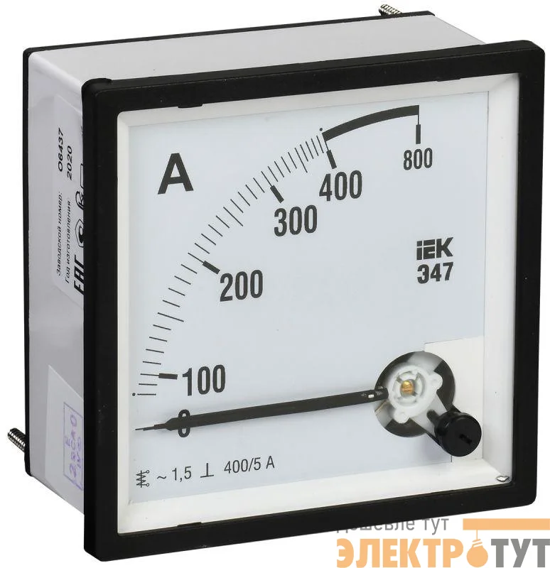 Амперметр Э47 72х72мм 400/5А кл. точн. 1.5 IEK IPA10-6-0400-E