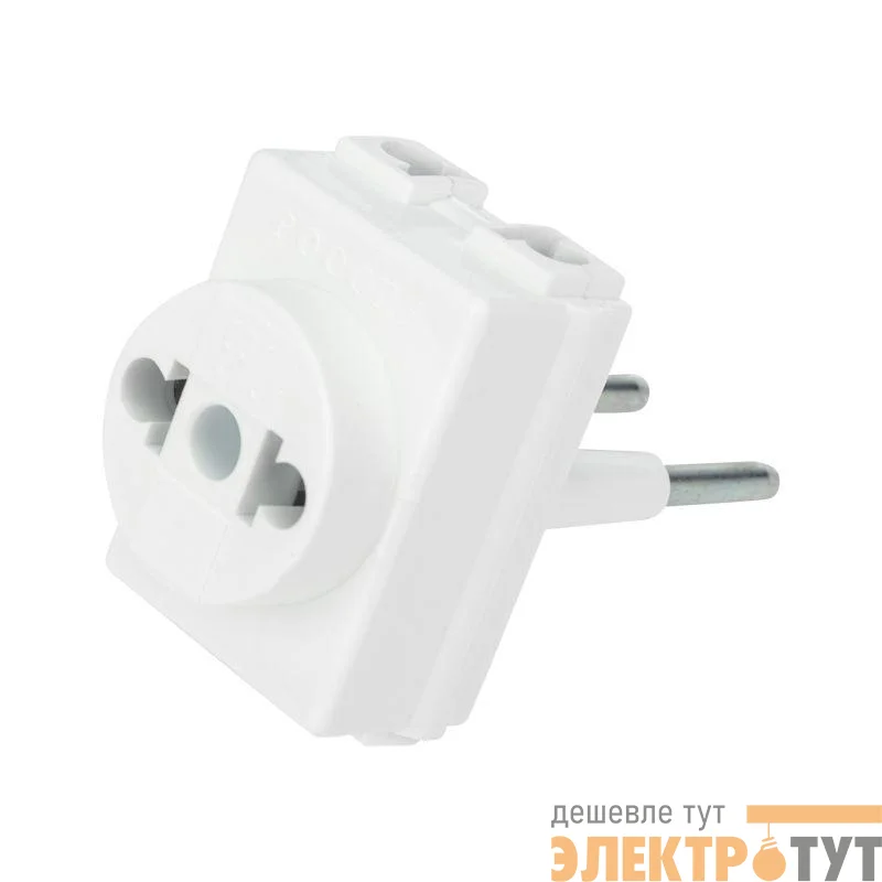 Переходник электрический "Козья ножка" 220В 10А REXANT 11-1065