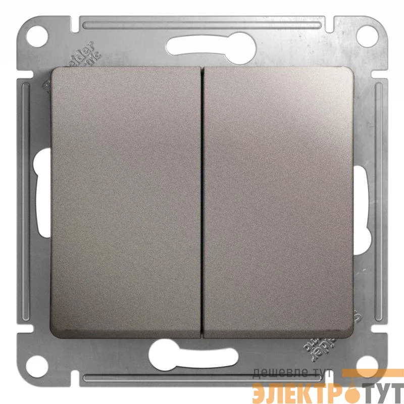 Переключатель проходной 2-кл. СП Glossa 10А IP20 (сх. 6) 10AX механизм платина SE GSL001265