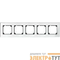 Рамка 5-м Merten стекло бел. бриллиант SchE MTN404519
