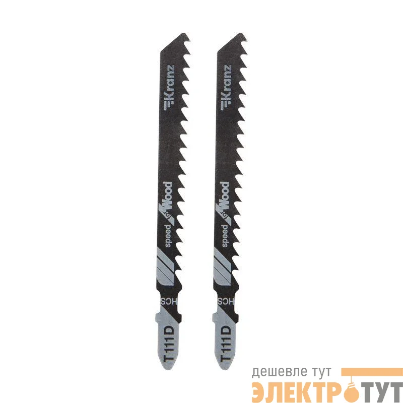 Пилка для электролобзика по дереву T111D 100мм 6 зубьев на дюйм 6-60мм (уп.2шт) Kranz KR-92-0319