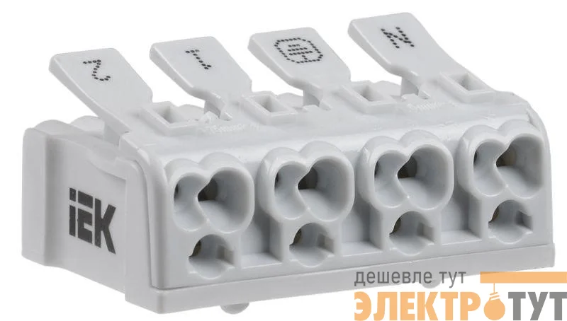 Клемма пружинная соединительная КСПн4-2L+N+PE IEK UKZ-B06-4P-F1-E0-10