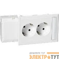Розетка 2мод. защ. шторки + окно CYB-PS бел. SchE 5940044