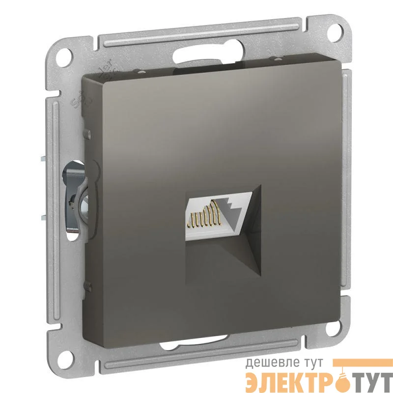 Механизм розетки компьютерной AtlasDesign RJ45 кат. 6А сталь SchE ATN000986