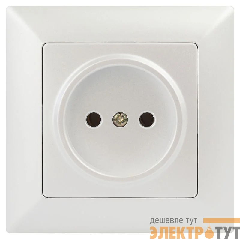 Розетка 1-м СП Solo 4-201-06 2P 16А 250В IP20 без заземл. перламутр Intro Б0053646