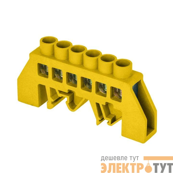 Шина нулевая PE 8х12 6 отвер. латунь желт. нейлоновый корпус комбинированный PROxima EKF sn0-125-6-dpe