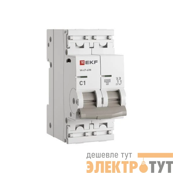 Выключатель автоматический модульный 2п C 1А 6кА ВА 47-63N PROxima EKF M636201C