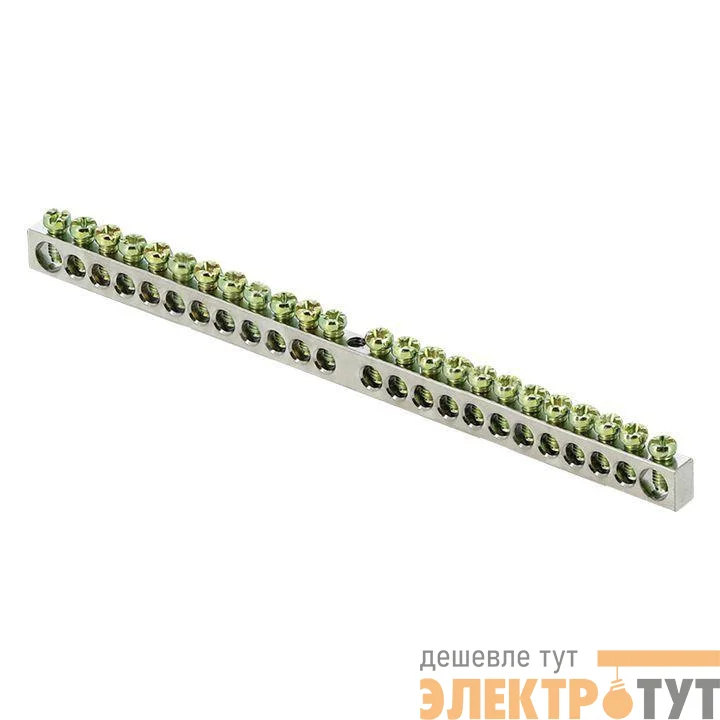 Шина PEN "ноль-земля" 6х9 24 отв. никель крепеж по центру PROxima EKF sn1-63-24
