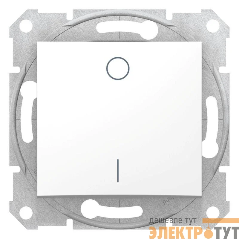 Механизм выключателя 1-кл. 2п СП Sedna 10А IP20 (сх. 2) 250В бел. SchE SDN0200121