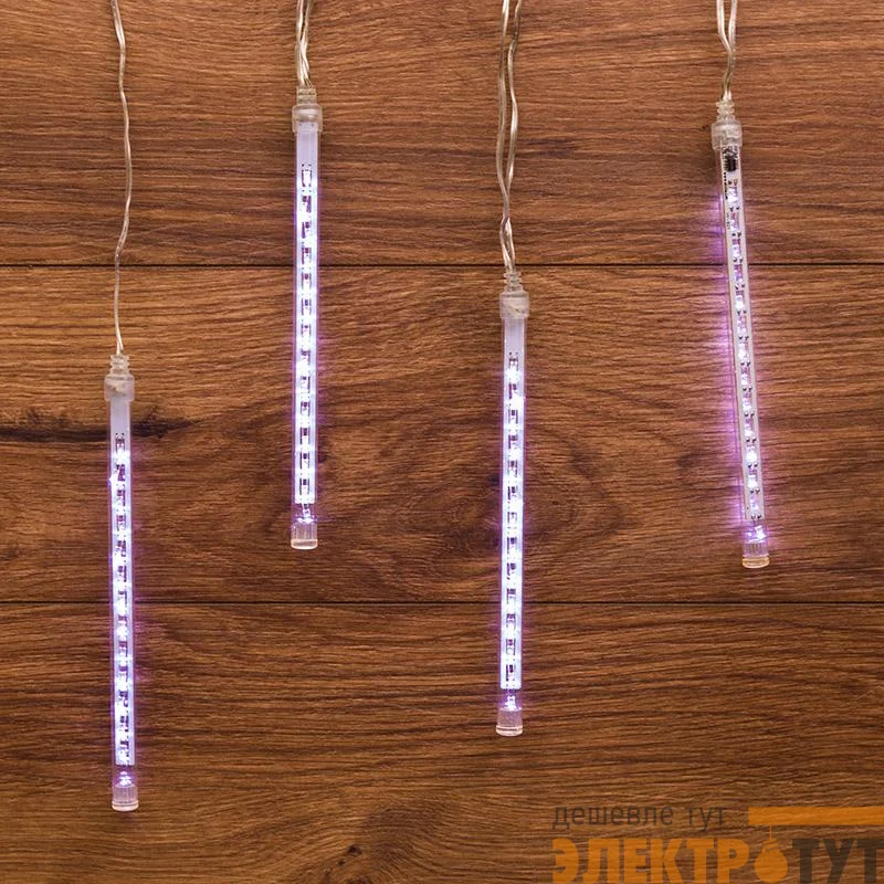 Электроукрашение "Тающая сосулька" 4х14LED 0.5м 24В IP20 бел.; черн. провод NEON-NIGHT 256-317-6