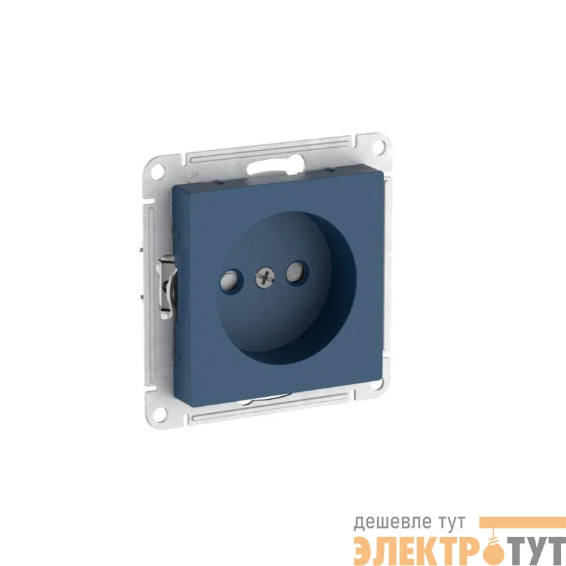 Розетка AtlasDesign 16А без заземл. защ. шторки быстрозажим. клем. механизм аквамарин SE ATN001149S