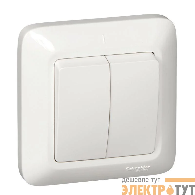 Выключатель 2-кл. СП Прима 6А IP20 бел. (опт. упак) SchE S56-043-B