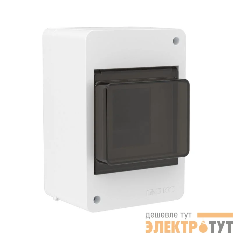 Щиток 4 мод настенный с тонированной дверцей бел. DKC F04W0WD