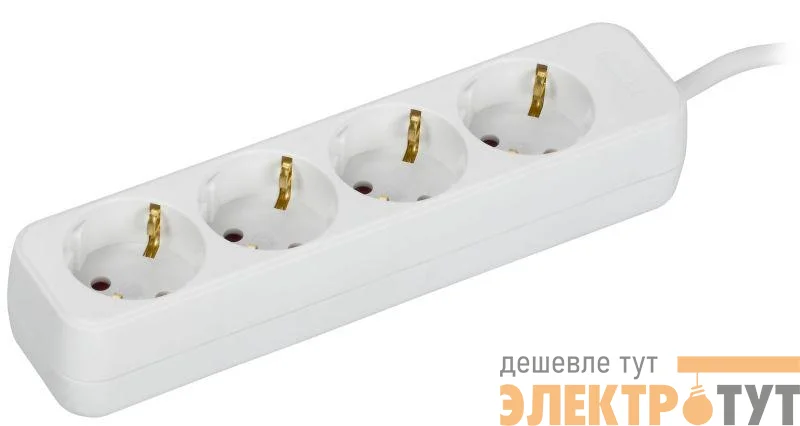 Удлинитель 4х3м 10А У04 ПВС 3х1 бел. UMA IEK UM-YP10-10-04-03-Z-K01