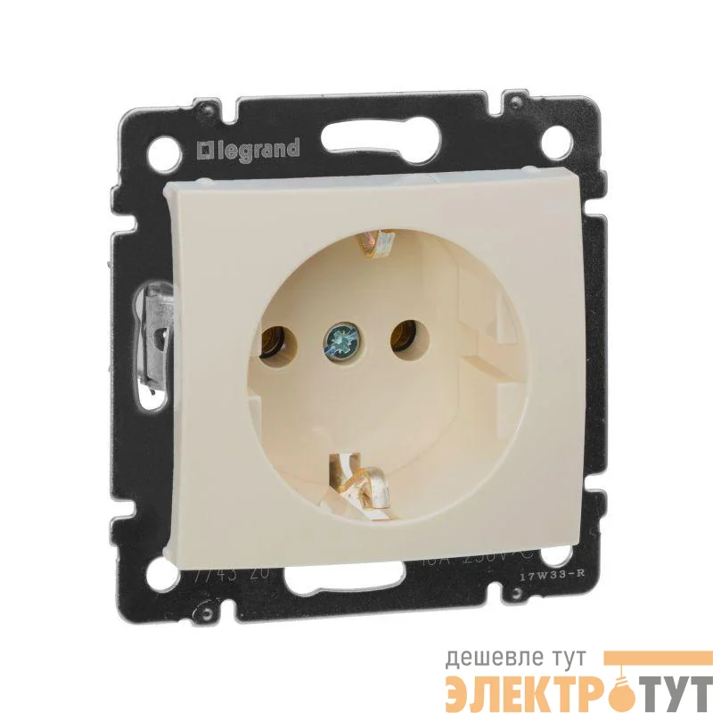 Розетка 1-м СП Valena 16А IP20 с заземл. на винтах механизм сл. кость IEK 774320
