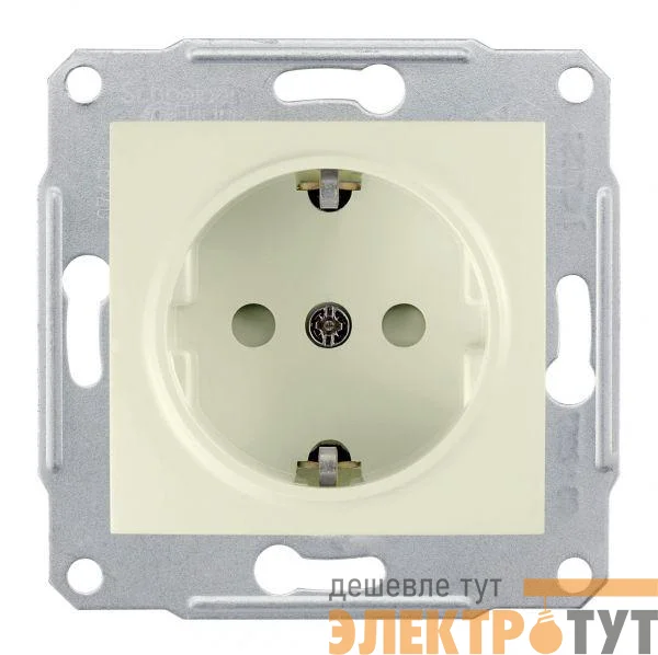 Механизм розетки 1-м СП Sedna защ. шторки с заземл. беж. SchE SDN3000147