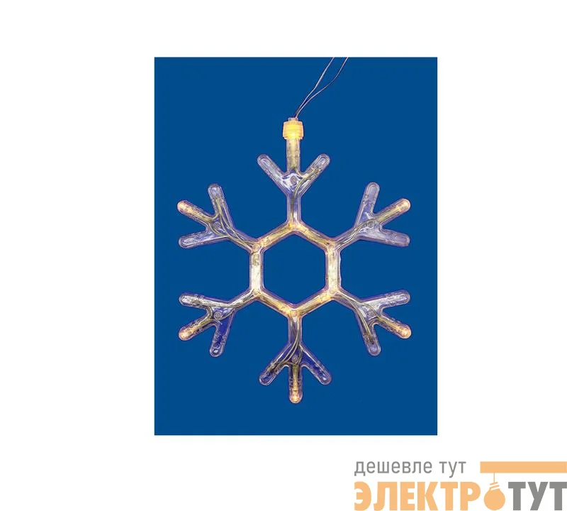 Фигура ULD-H1819-012/STA/3AAA WARM WHITE IP20 SNOWFLAKE Снежинка 3AAA (не в/к) 18х19см подвес 12 LED провод прозр. Uniel UL-00007251