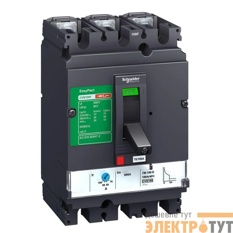 Выключатель автоматический модульный 3п 200А 25кА EasyPact CVS250B TM200D 250В SchE LV525302
