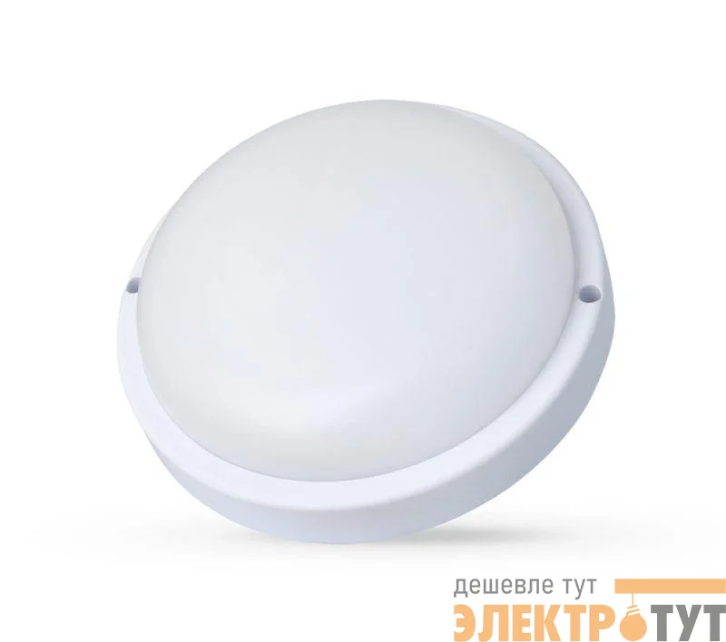 Светильник светодиодный ЖКХ 12Вт 220В IP65 влагозащ. с акустич. датчиком круг LBF-0801AS C01 Ultraflash 15353