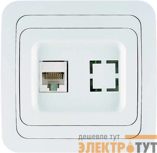 Розетка компьютерная 1-м СП Mimoza 16А IP20 бел./бел. Makel 12035