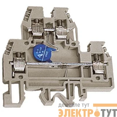 Зажим проходной DAS.4/V48GR. 2-х уровн. 4кв.мм с варистором 48В сер. DKC ZDSV048GR