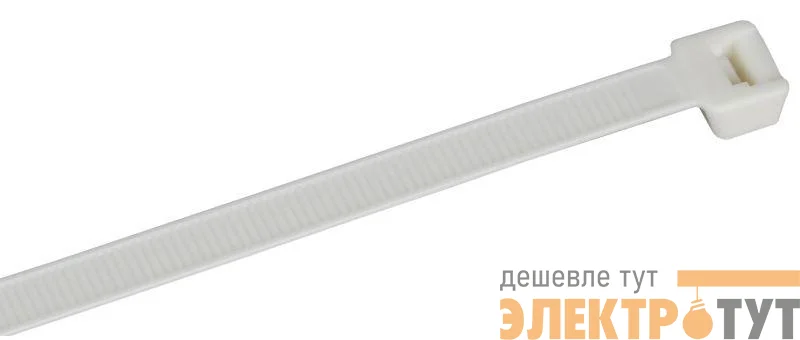 Хомут 7.6х370мм P6.6 самозатухающий бел. (уп.100шт) IEK UHH90-D076-370-100-K01