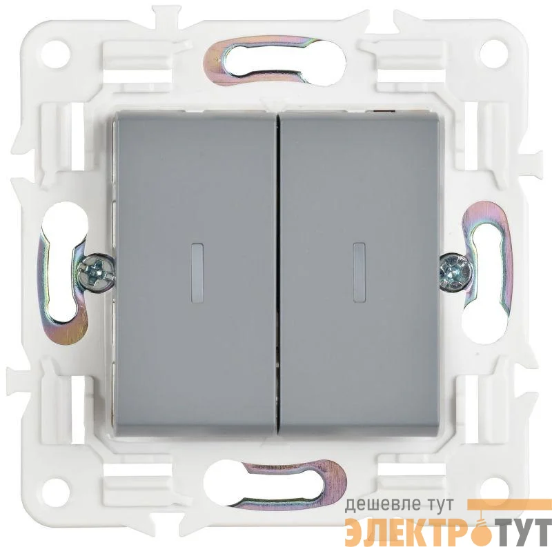 Выключатель проходной 2-кл. SKANDY 10А SK-V10Gr с индикацией сер. IEK SK-V22-1-10-K03