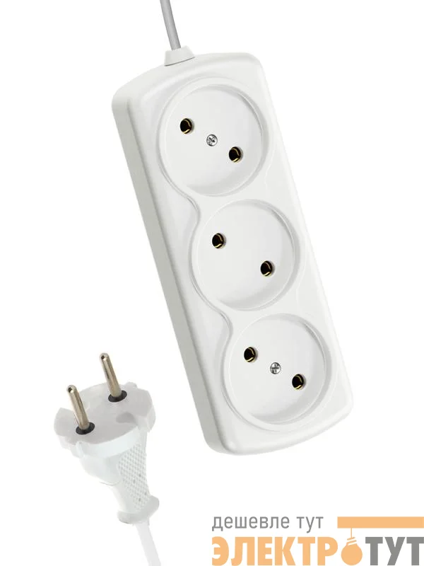 Удлинитель 3х1.5м 6А IP20 ШВВП 2х0.75 КОСМОС YKsm1.5m-3g(6A)E