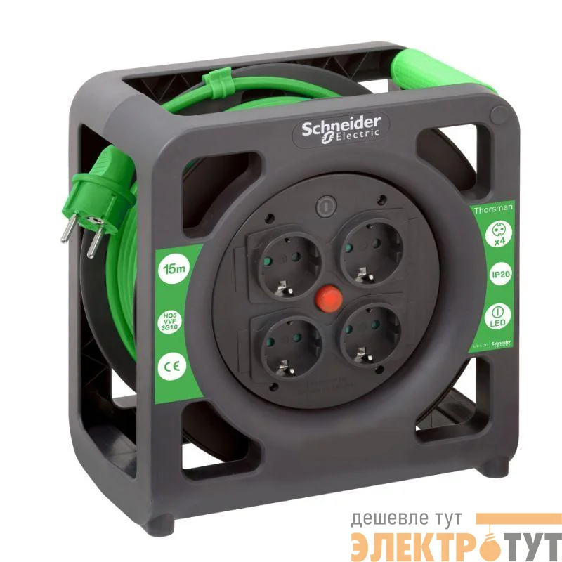 Удлинитель катушечный Thorsman 4х15м 3х1.0 IP20 SchE IMT33135