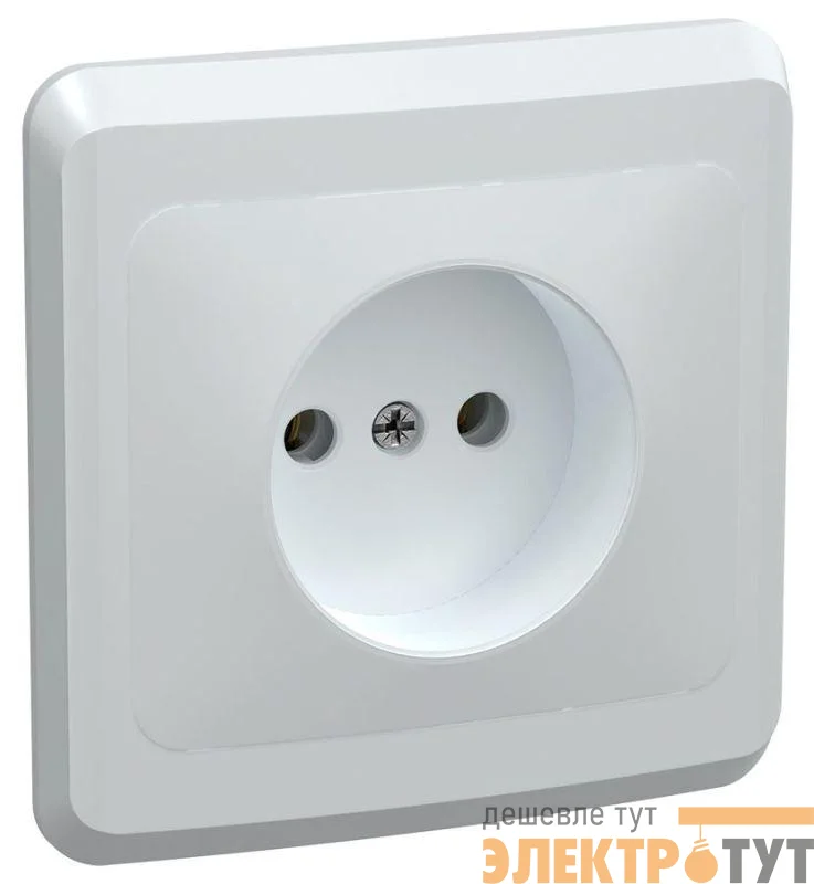 Розетка 1-м СП Вега РС10-2-ВБ 10А IP20 без заземл. без защ. шторок бел. GENERICA ERV10-K01-10-DM