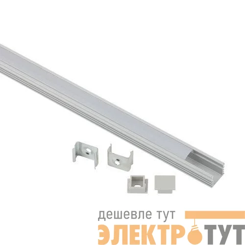 Комплект с накладным анодированным профилем 1612-1m 16х12мм. 1м САВ261 сереб. Эра Б0062813