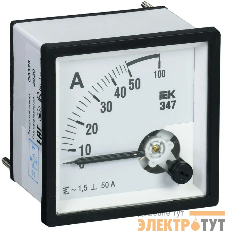 Амперметр Э47 96х96мм 50А кл. точн. 1.5 IEK IPA20-6-0050-E
