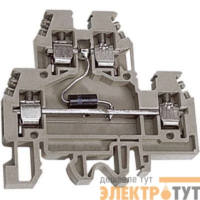 Зажим проходной DAS.4/D5 2-х уровн. 4кв.мм с диодом 5В беж. DKC ZDSD005