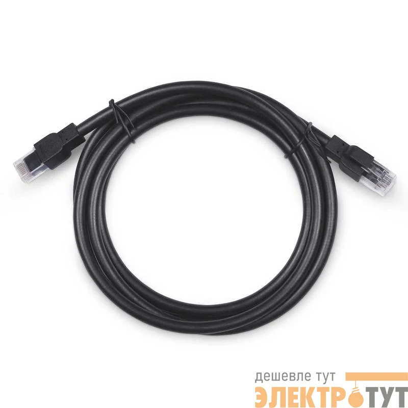 Патч-корд U/UTP кат.6A PC-ARM-UTP-RJ45-Cat.6a-1m-PE 2xRJ45/8p8c неэкранир. армированный гофрированной стальной лентой РЕ внешн. 1м черн. Cabeus 10130c