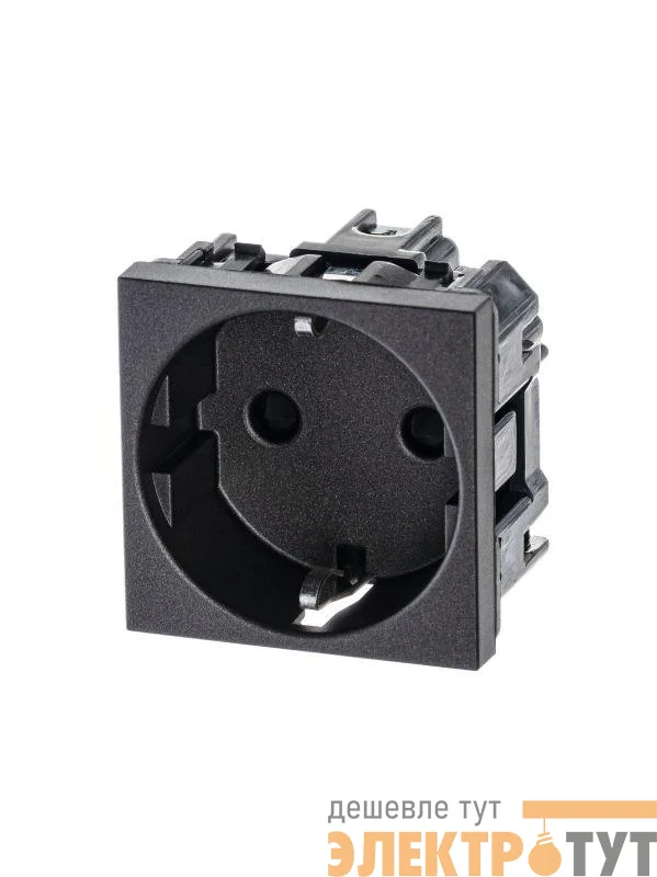 Механизм розетки Zenit 16А 250В защ. шторки с заземл. антрацит ABB 2CLA228800N1801