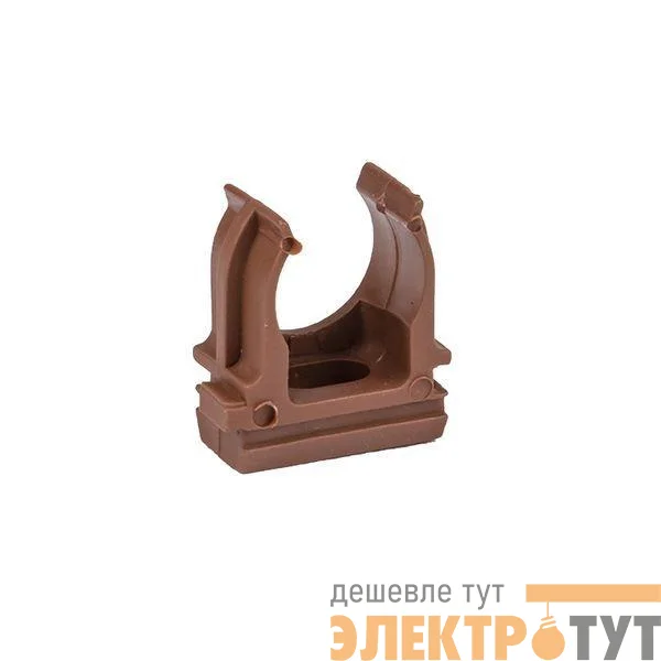 Держатель для труб (клипса) d20мм темн. дерево (уп.10шт) Plast EKF derj-z-20d