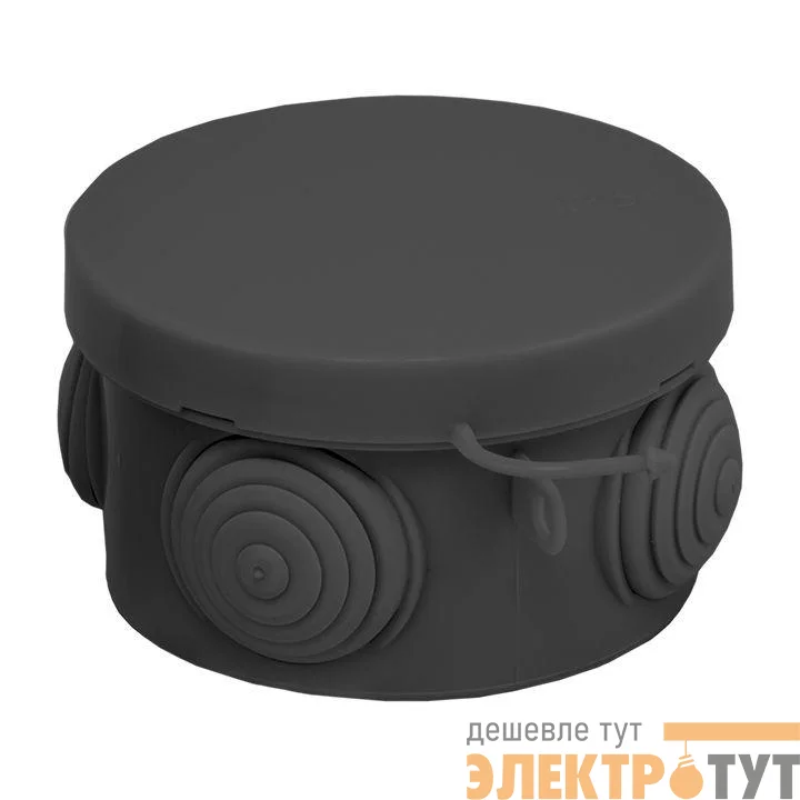 Коробка распаячная КМР-040-038 с крышкой 65х40 4 мембранных ввода IP54 черн. EKF plc-kmr-040-038-b