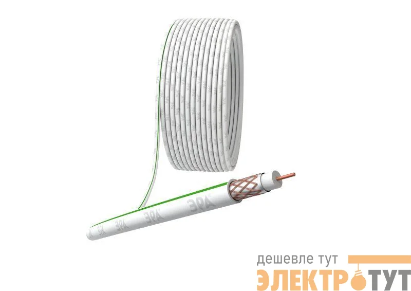 Кабель коаксиальный SAT 703 B.Cu/оплетка Cu 75проц. PVC 75Ом бел. (м) Эра Б0044612