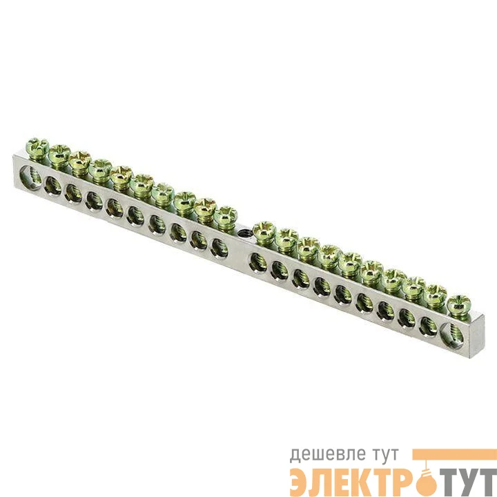 Шина PEN "ноль-земля" 6х9 20 отверст. цинк крепеж по центру PROxima EKF sn1-63-20