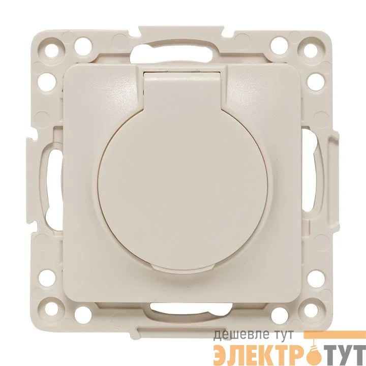 Розетка 1-м СП Стокгольм 16А IP44 с заземл. защ. шторки с крышкой механизм бел. PROxima EKF EYR16-028-10-44