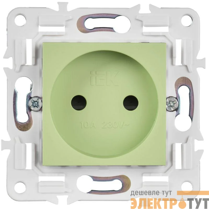 Розетка SKANDY 10А без заземл. защ. шторки SK-R01G мятный IEK SK-R13-10-K06