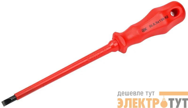 Отвертка диэлектрическая шлицевая SL6.5х150 K2 1000В ARMA2L 3 IEK A2L3-SC30-K2-SL-65-150