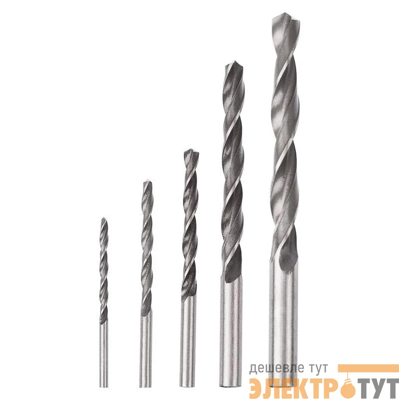 Набор сверл по металлу (HSS) диаметр 4.0-10.0мм (5шт) Kranz KR-91-0632