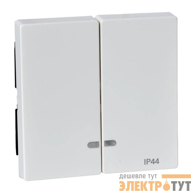 Клавиша 2-м Merten с окошком для свет. индик. IP44 бел. SchE MTN3424-0319